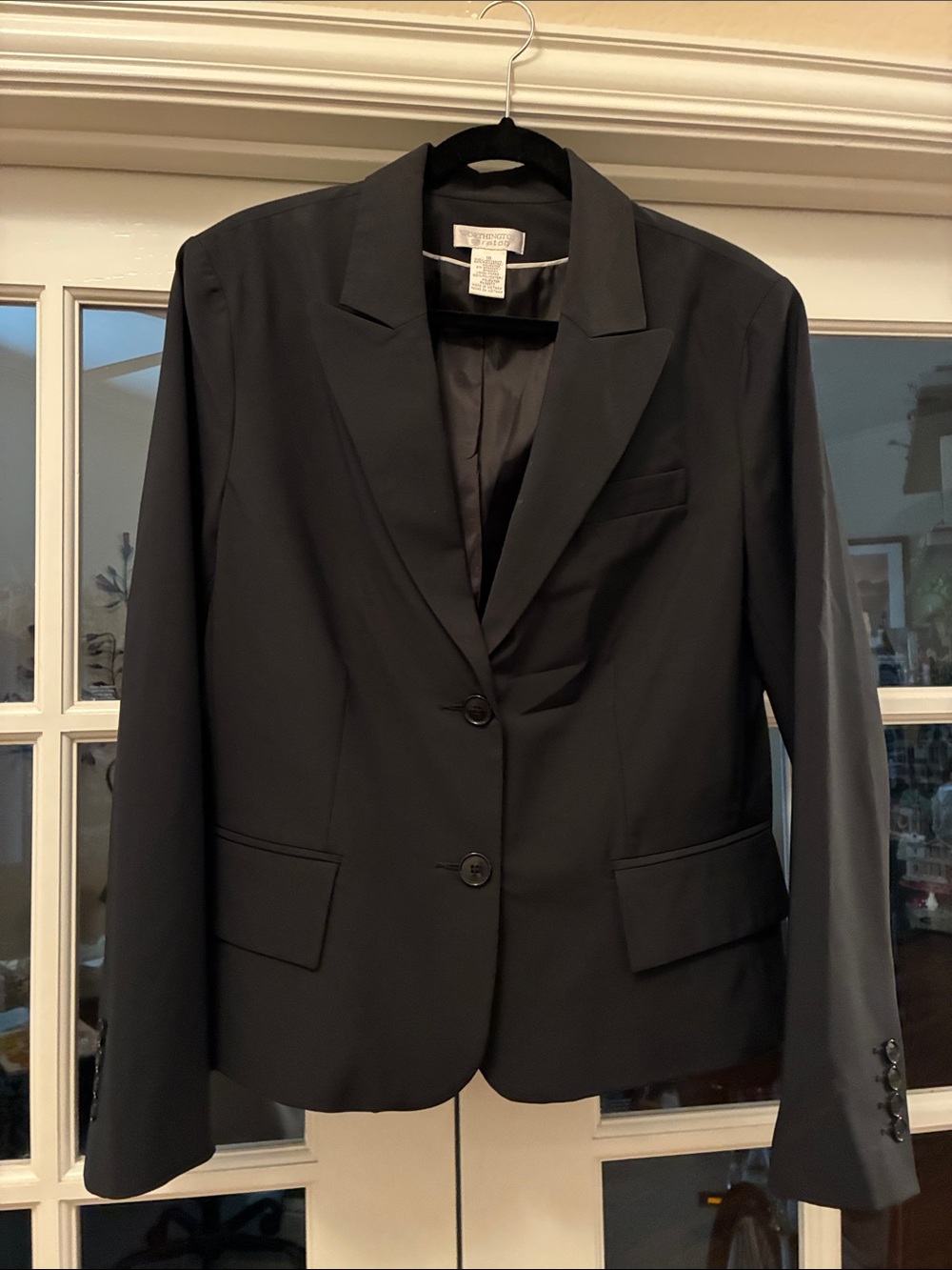 Worthington Stretch Black Women's Two-Button Tailored Blazer